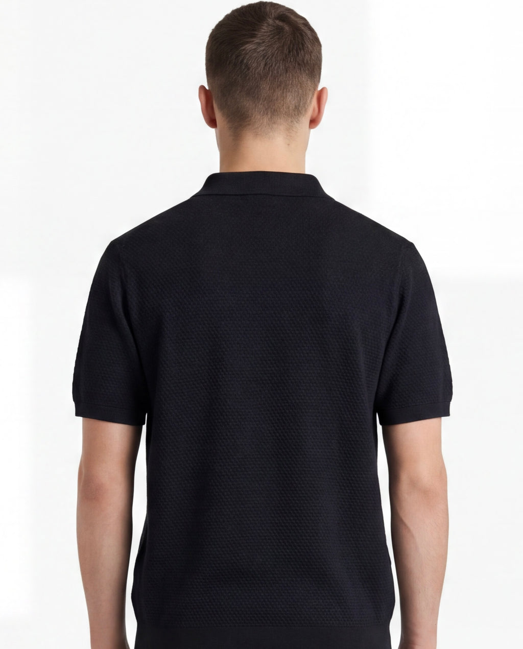 BLACK TEXTURE POLO