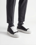 BLACK & WHITE CAP LUG SNEAKERS