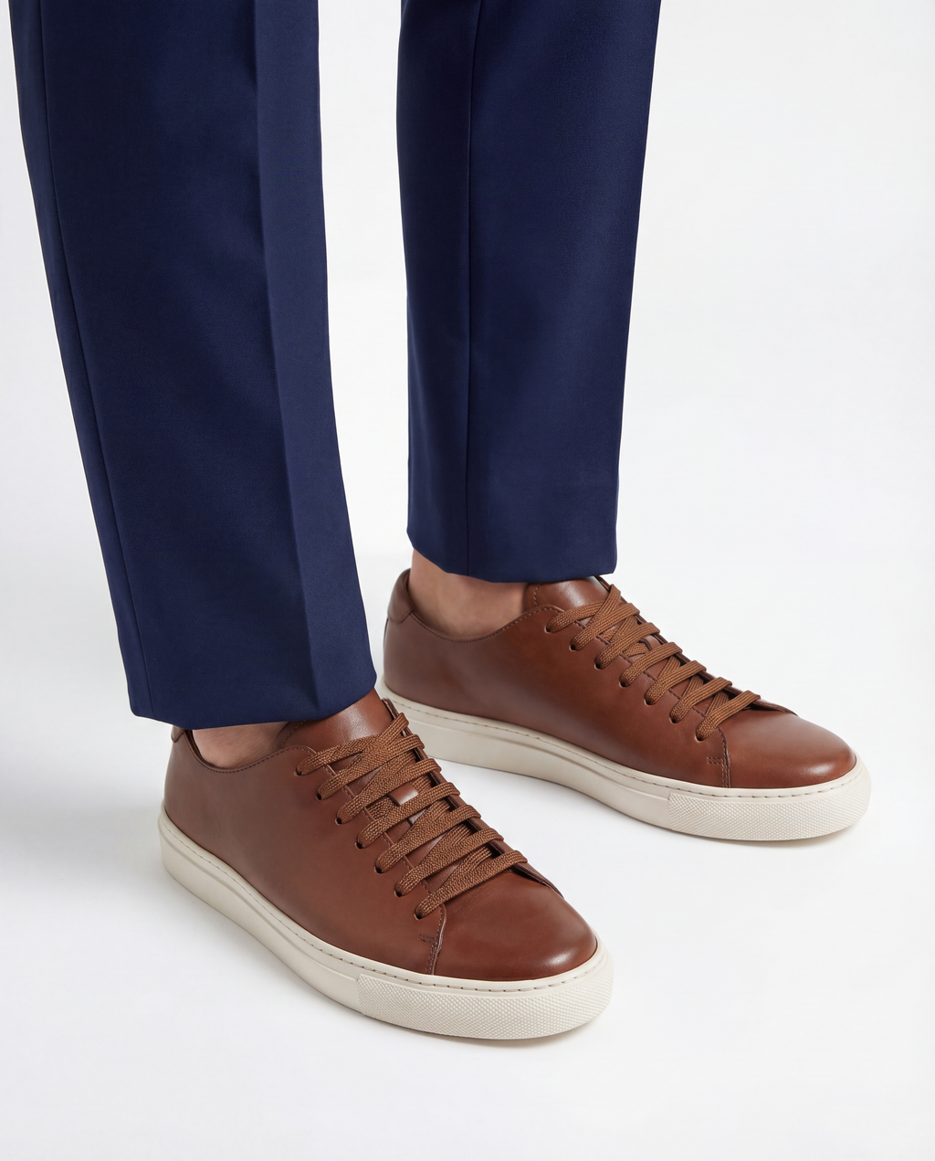COGNAC LEATHER SNEAKERS