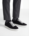 BLACK SUEDE CONTRAST SNEAKERS