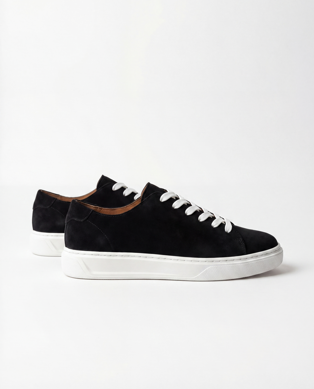 BLACK SUEDE CONTRAST SNEAKERS