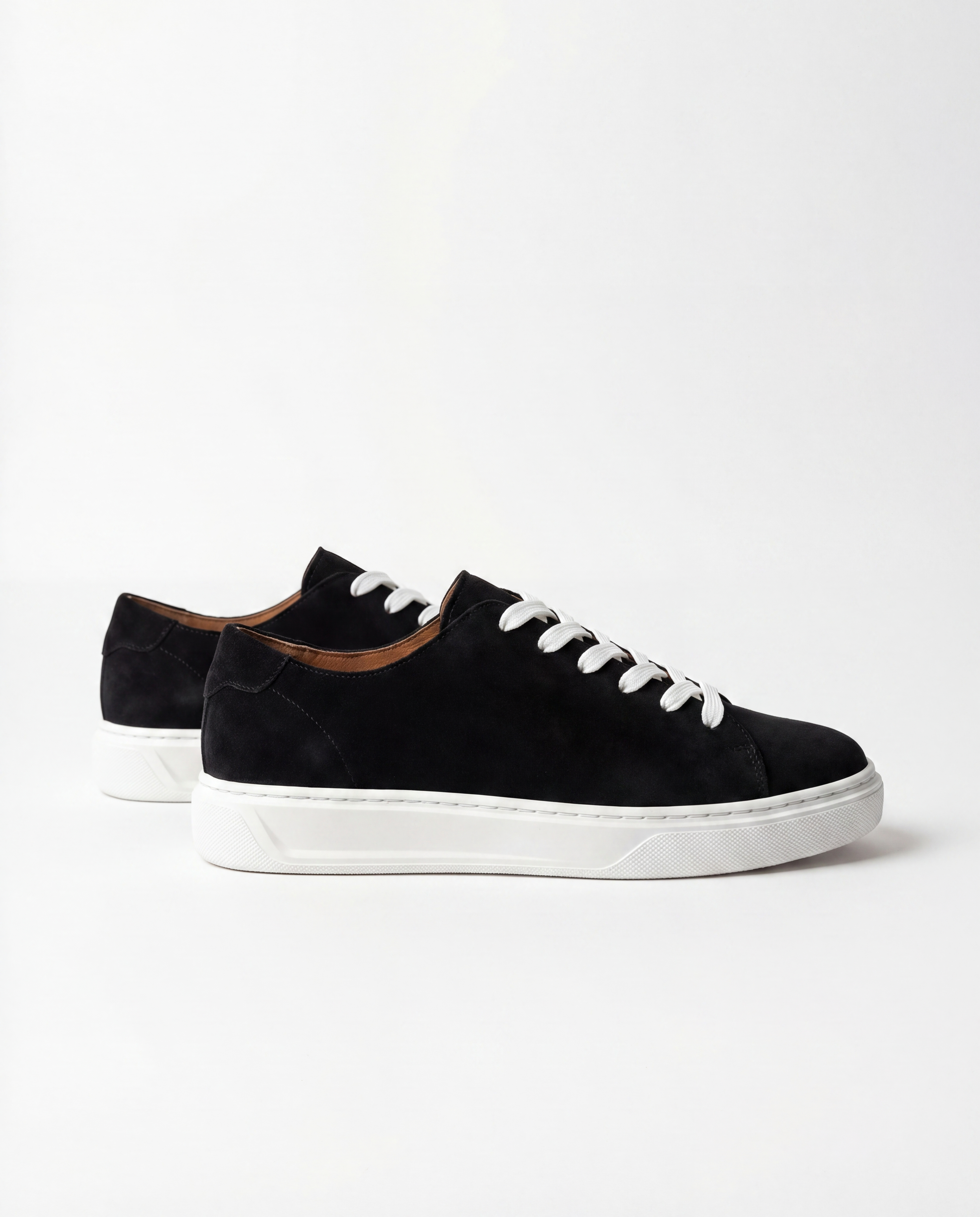 BLACK SUEDE CONTRAST SNEAKERS