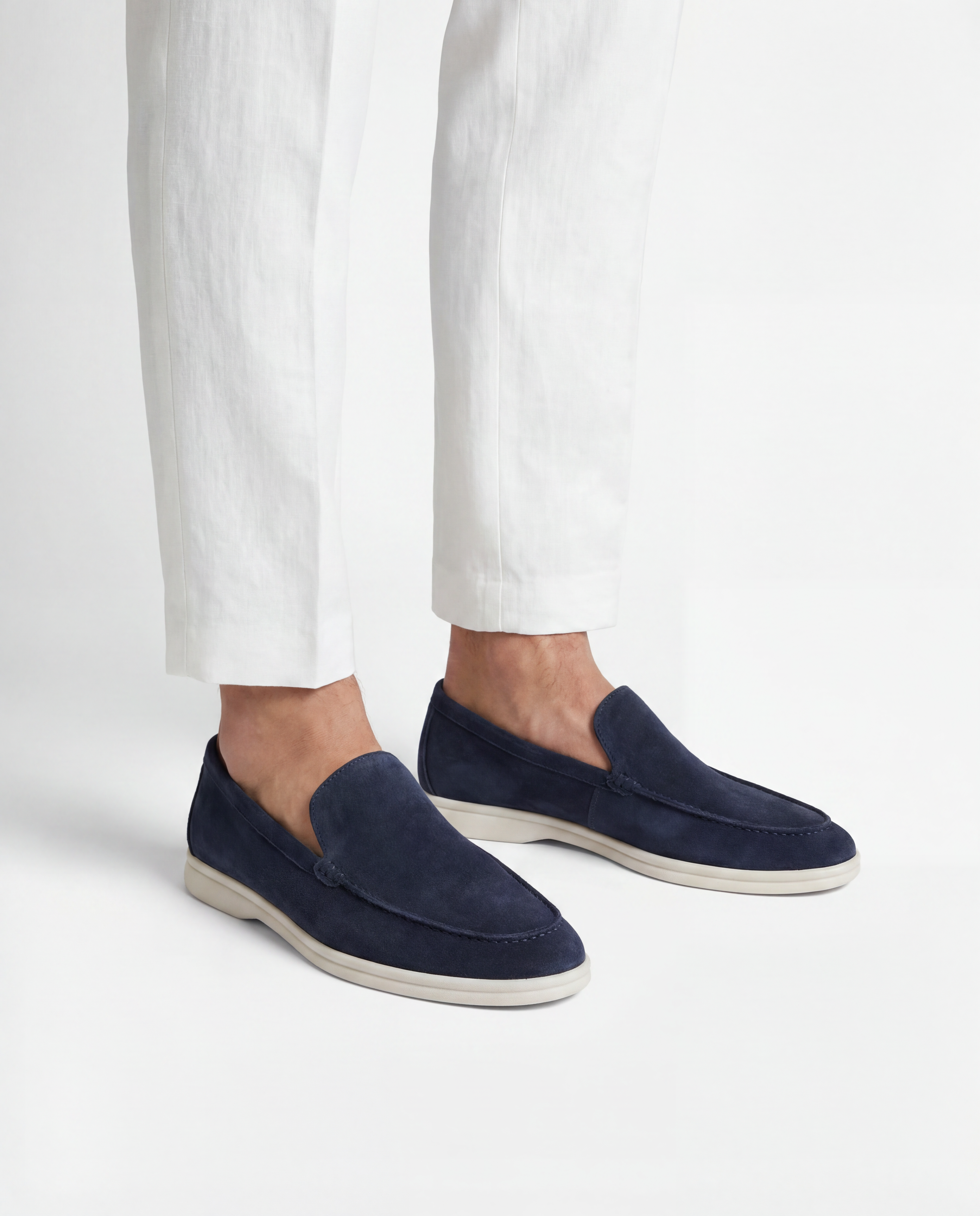 NAVY SUEDE LIGHT LOAFERS