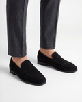ONYX SUEDE PENNY LOAFERS