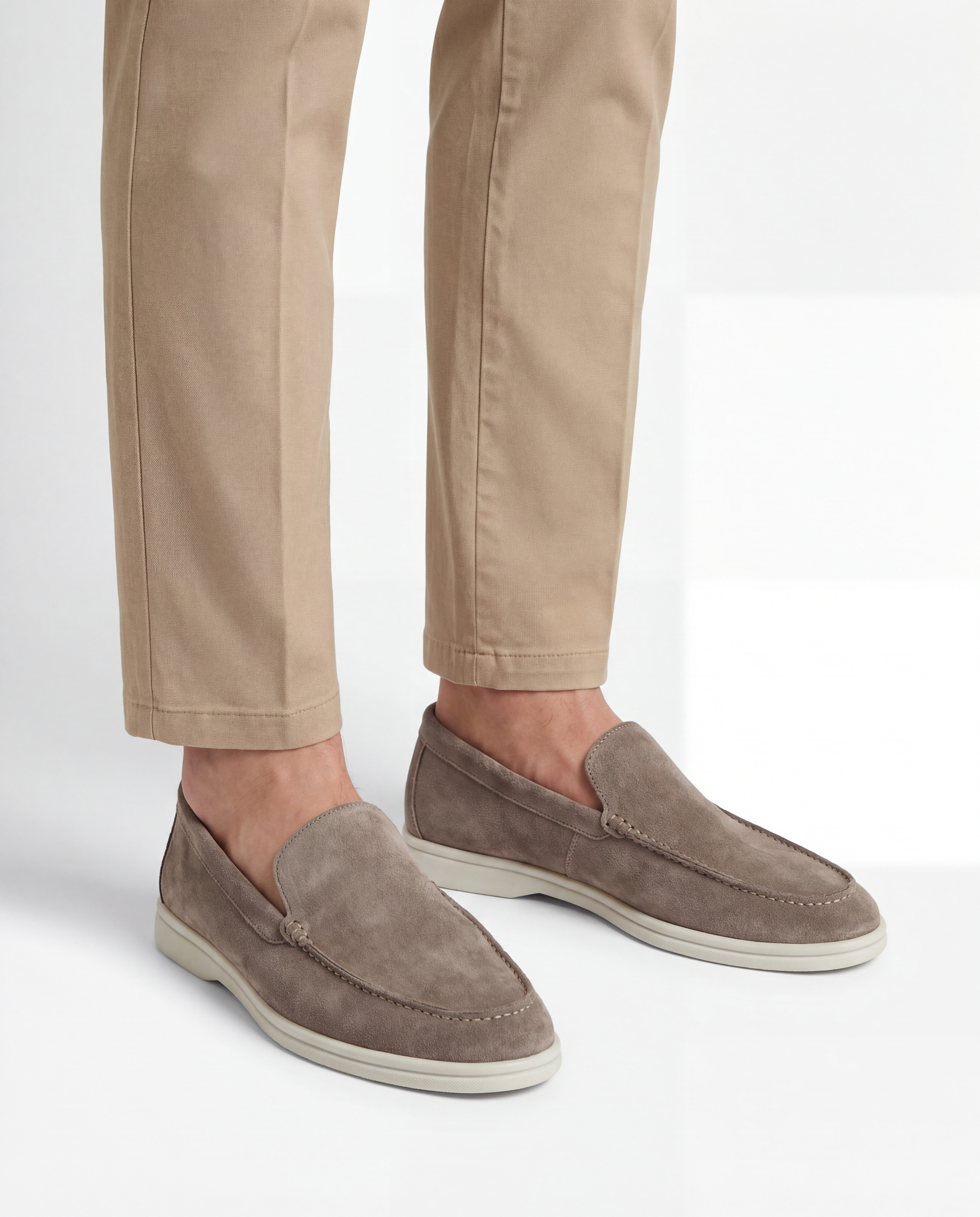 TAUPE SUEDE LOAFERS