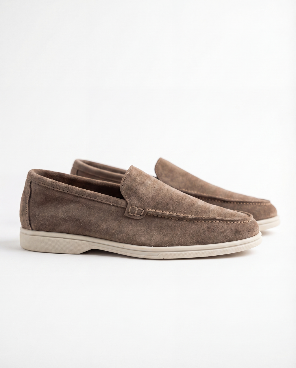 TAUPE SUEDE LOAFERS